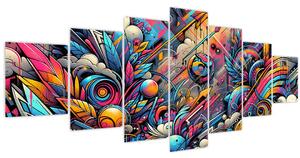 Obraz - Pestrobarevné graffiti (210x100 cm)