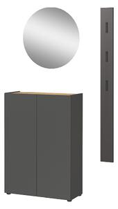 Antracitová předsíňová sestava v dekoru dubu 104x200x33 cm Alviano – Germania