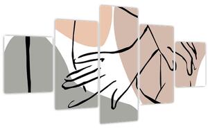 Obraz - Woman body line art N⁰2 (125x70 cm)