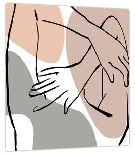 Obraz - Woman body line art N⁰2 (30x30 cm)