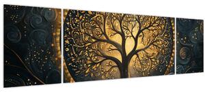 Obraz - Strom se zlatou aurou (170x50 cm)