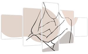 Obraz - Woman body line art N⁰1 (125x70 cm)