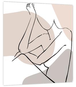 Obraz - Woman body line art N⁰1 (30x30 cm)
