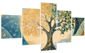 Obraz - Strom života v měsíci (125x70 cm)