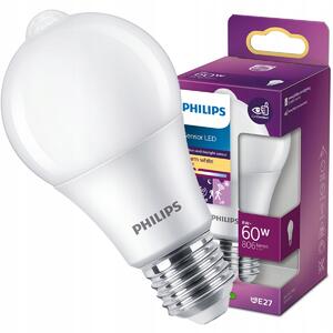 LED žárovka Snímač pohybu LED senzor 8W = 60W 806lm 2700K PHILIPS