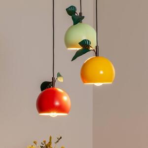 Luminex Závěsná lampa Apple mix, barevná, kovová, Ø 42 cm, 3 světla, E27, stmívatelný, Černá, Obývací pokoj / jídelna, kov