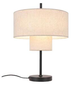 ACA Lighting stolní lampa ANAFI černý kov béžové textilní stínítko 1xE27 MT240323