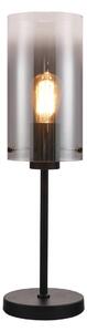Stolní lampa Ventotto, černá/kouřová, výška 57 cm, kov/sklo