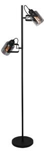 Stojací lampa Fumoso, 2 světla, výška 143 cm, černá/kouřově šedá
