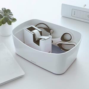 Bílo-šedý plastový úložný box 25x16x10 cm MyBox – Leitz