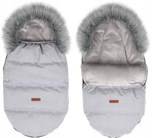 Dětský fusak do kočárku BABYMAM Premium - světle šedý melange/šedý