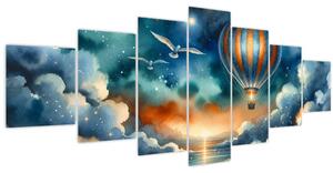 Obraz - Let noční oblohou (210x100 cm)