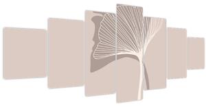 Obraz - Béžové listy N⁰4 (210x100 cm)