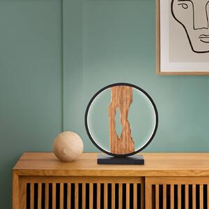 Stolní lampa LED Chaumont, délka 25,8 cm, černá/dřevo světlé barvy