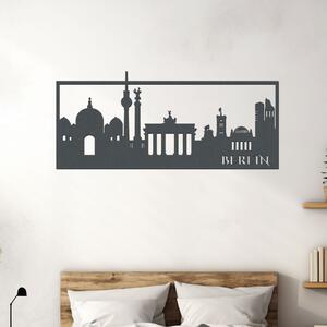 Dřevěná dekorace na zeď BERLIN | Rozměry (cm): 60x28 | Zvolte barvu dekoru: Antracitová