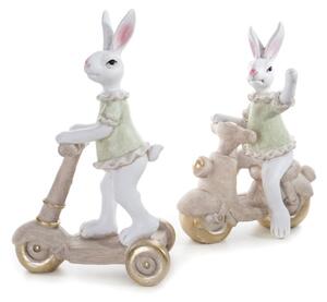 Velikonoční dekorace FIG 157B zajíc na motorce