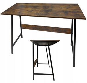 Počítačový psací stůl školní pracovní loft 100x50cm IRON OAK kovová deska dub