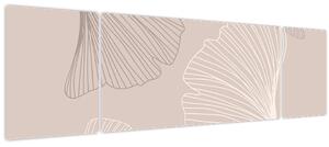 Obraz - Béžové listy N⁰6 (170x50 cm)