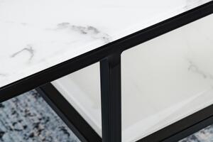 Konferenční stolek ELEGANCE BLACK 90 CM bílý mramorový vzhled Nábytek | Obývací pokoj | Konferenční stolky | Všechny konferenční stolky