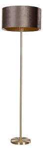 Stojací lampa mosazná ssametovým stínidlem hnědá 50 cm - Simplo