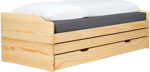Kondela Postel FLOPY 90x200 s výsuvnými přistýlkami masiv přírodní
