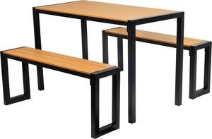 Set GARDIVA záhradný, stôl 118x58x75,5 cm, 2x lavička 108x25x45 cm