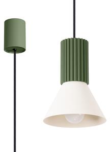 Sollux Lighting Závěsná lampa ESTRIA 1 béžová/olivově zelená