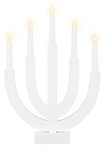 LED vánoční svícen - 5 svíček 30cm 2xAA teplá bílá