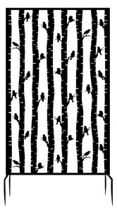 Černá kovová balkonová zástěna 100x186 cm Birds – Esschert Design