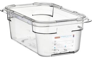 ARAVEN Gastronádoba GN 1/4, polykarbonát, integrovaný štítek, hloubka: 100 mm, objem: 2,6 L