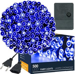 LED světelný řetěz - 34,5m 500LED 8-funkcí IP20 modrá