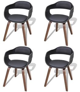 Jídelní židle 4 ks ohýbané dřevo a umělá kůže
