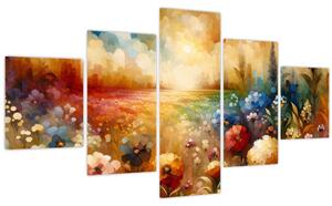 Obraz - Pestrobarevná louka (125x70 cm)