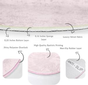 Světle růžový pratelný kulatý koberec vhodný pro robotické vysavače ø 80 cm Comfort – Mila Home