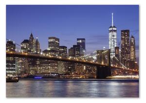 Foto obraz sklo tvrzené Manhattan noc osh-96191867