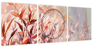 Obraz - Malba pastelový podzim (s hodinami) (90x30 cm)