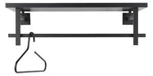Černý kovový nástěnný věšák s poličkou Simplon – Spinder Design