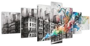 Obraz - Industriální život (210x100 cm)