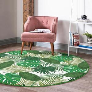Zelený pratelný kulatý koberec vhodný pro robotické vysavače ø 120 cm Comfort – Mila Home