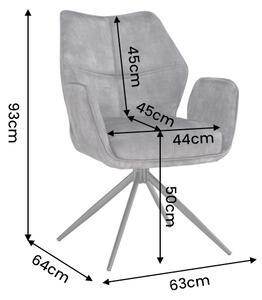 2SET jídelní židle CONCORD otočná 180° tmavě šedá/černá samet Nábytek | Jídelní prostory | Jídelní židle | Křesložidle