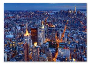 Moderní skleněný obraz z fotografie Manhattan noc osh-96722456