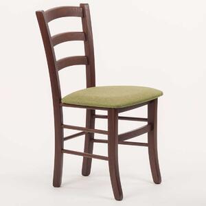 Stima Židle PAYSANE s čalouněným sedákem Odstín: Tmavě Hnědá, Látky: LUX zelená 18