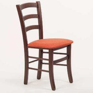 Stima Židle PAYSANE s čalouněným sedákem Odstín: Tmavě Hnědá, Látky: LUX terracotta 10