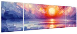 Obraz - Barevný umělecký západ slunce (170x50 cm)