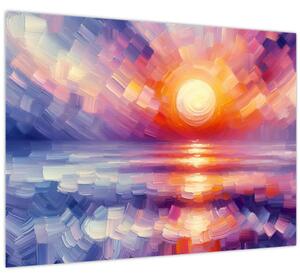 Obraz - Barevný umělecký západ slunce (70x50 cm)