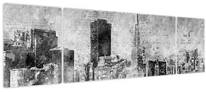 Obraz - Coffee art city (170x50 cm)