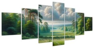 Obraz - Zelená krajina (210x100 cm)