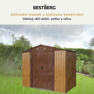 Zahradní domek BestBerg ZDB-4D / 4,1 m² / 236 x 174 x 206 cm / červené dřevo/hnědá
