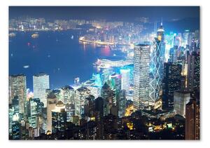 Foto obraz sklo tvrzené Noční Hongkong osh-97604985