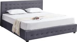 Kondela Postel MINDY 180x200, šedá Velvet látka s úložným prostorem